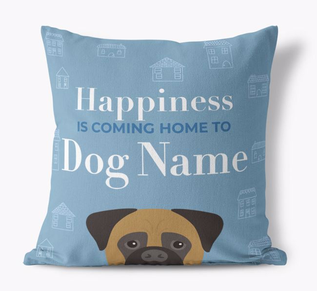 Happiness Is: Personalised {breedFullName} Canvas Cushion